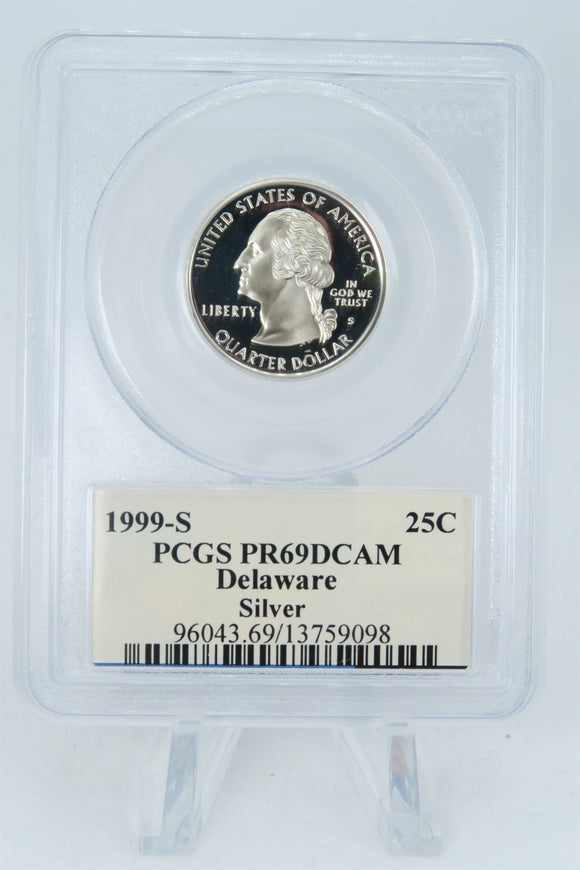 1999-S PCGS PR69DCAM Silver Delaware State Quarter Proof 25C