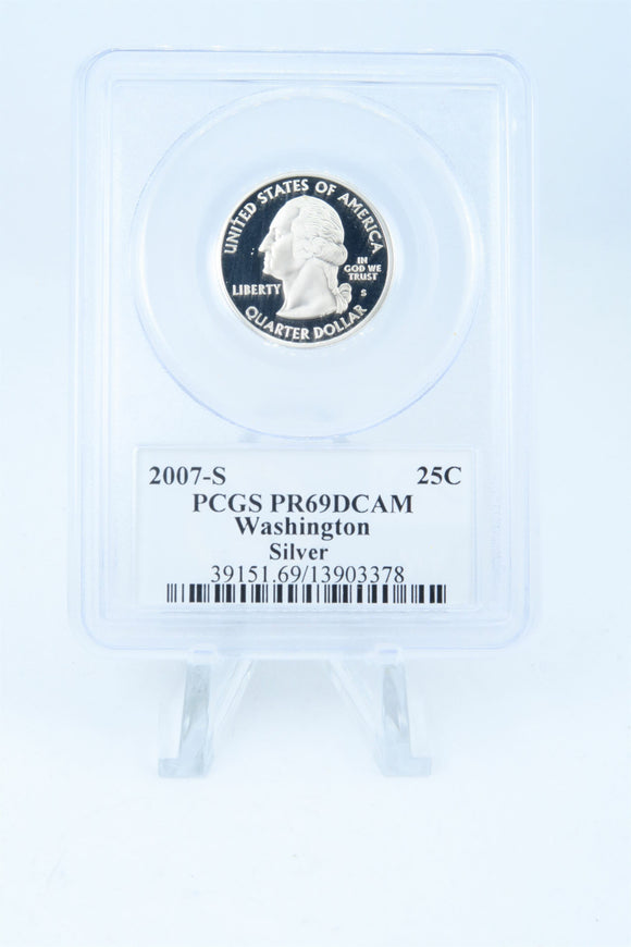 2007-S PCGS PR69DCAM Silver Washington State Quarter Proof 25C