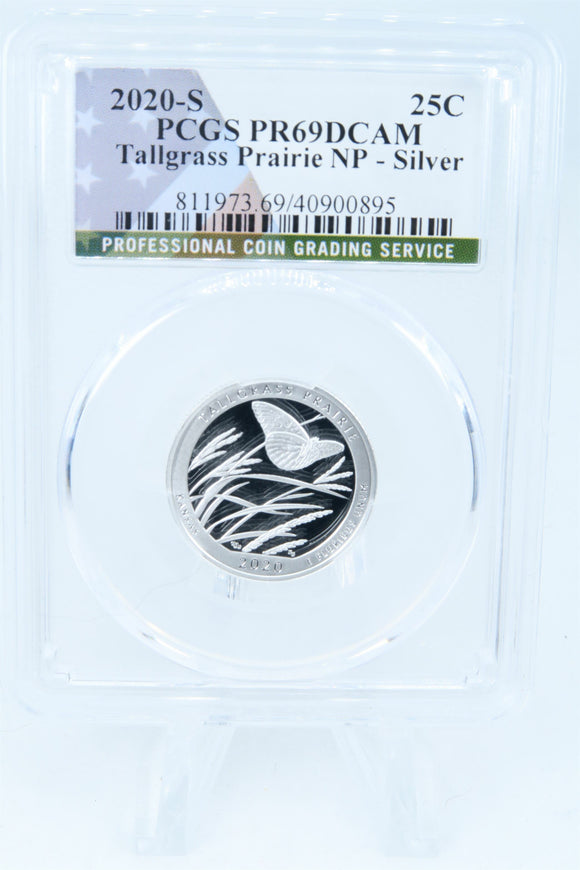 2020-S PCGS PR69DCAM Silver Tallgrass Prairie NP Quarter Proof 25C