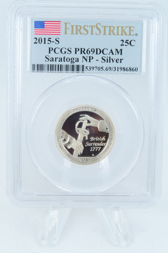 2015-S PCGS PR69DCAM Silver Saratoga NP Quarter Proof 25C