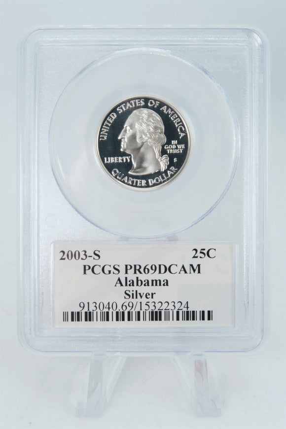 2003-S PCGS PR69DCAM Silver Alabama State Quarter Proof 25C