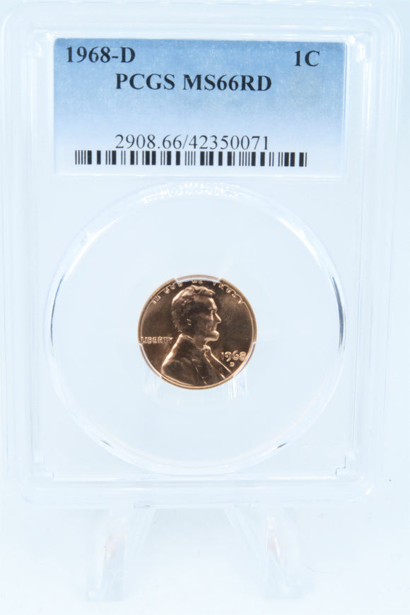 1968-D PCGS MS66RD Lincoln Memorial Cent Business Strike 1C