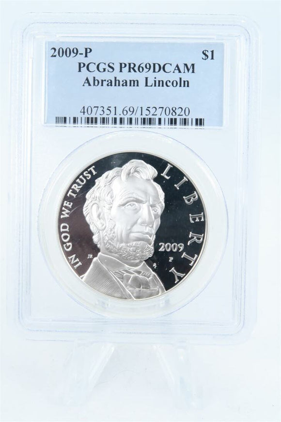 2009-P PCGS PR69DCAM Abraham Lincoln Silver Modern Commemorative Dollar Proof