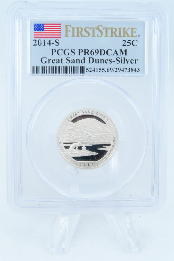 2014-S PCGS PR69DCAM Silver Great Sand Dunes NP Quarter Proof 25C