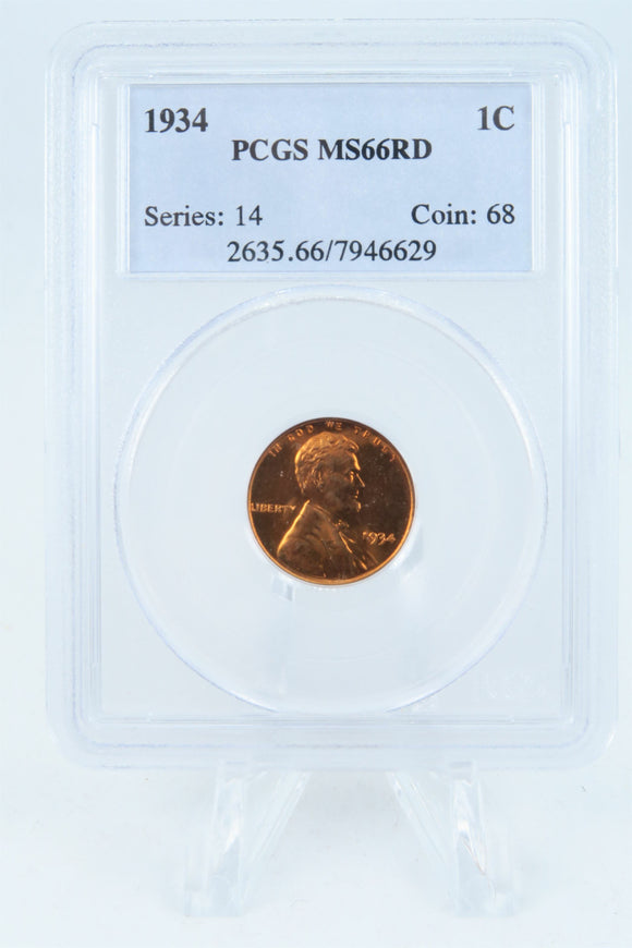 1934-P PCGS MS66RD Lincoln Wheat Cent Business Strike 1C