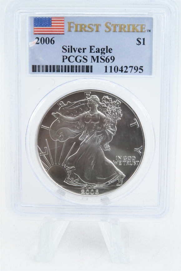 2006-P PCGS MS69 Silver Eagle Dollar Business Strike