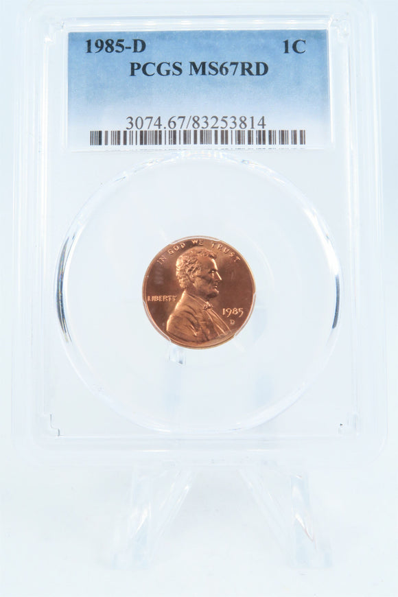 1985-D PCGS MS67RD Lincoln Memorial Cent Business Strike 1C
