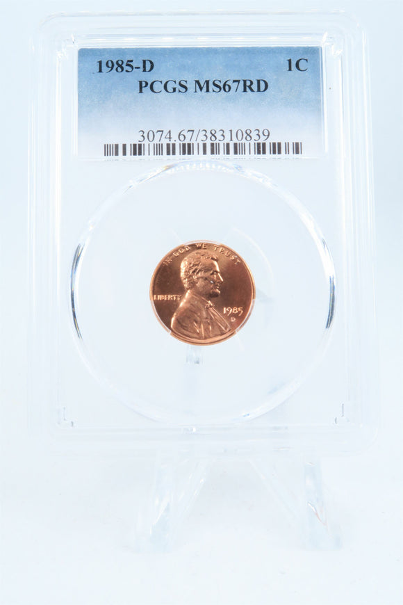 1985-D PCGS MS67RD Lincoln Memorial Cent Business Strike 1C