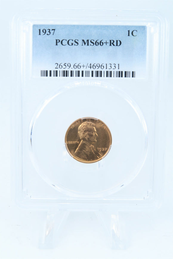 1937-P PCGS MS66+RD Lincoln Wheat Cent Business Strike 1C