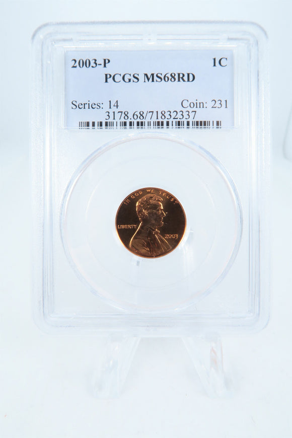 2003-P PCGS MS68RD Lincoln Memorial Cent Business Strike 1C