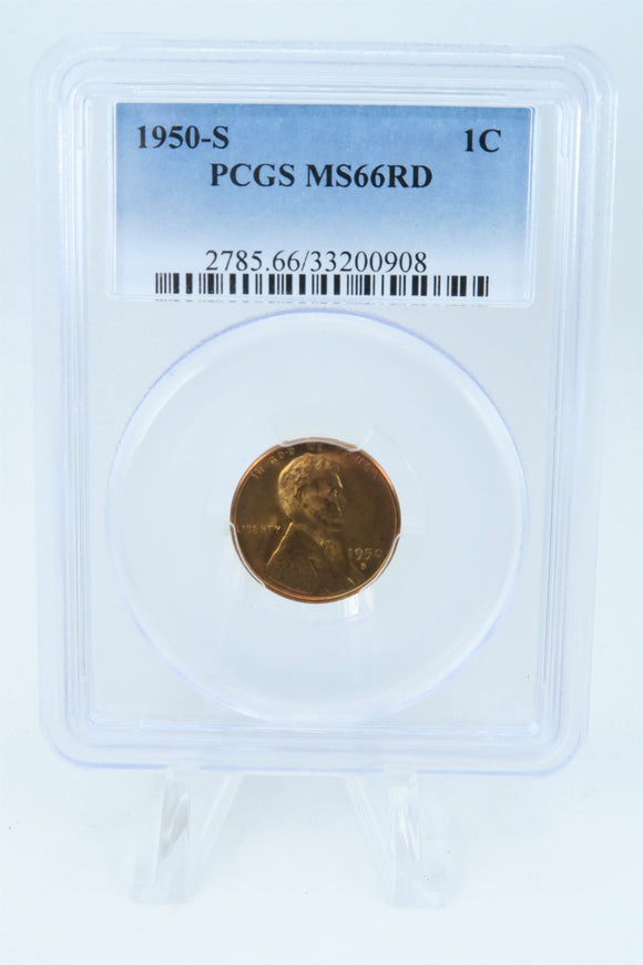 1950-S PCGS MS66RD Lincoln Wheat Cent Business Strike 1C