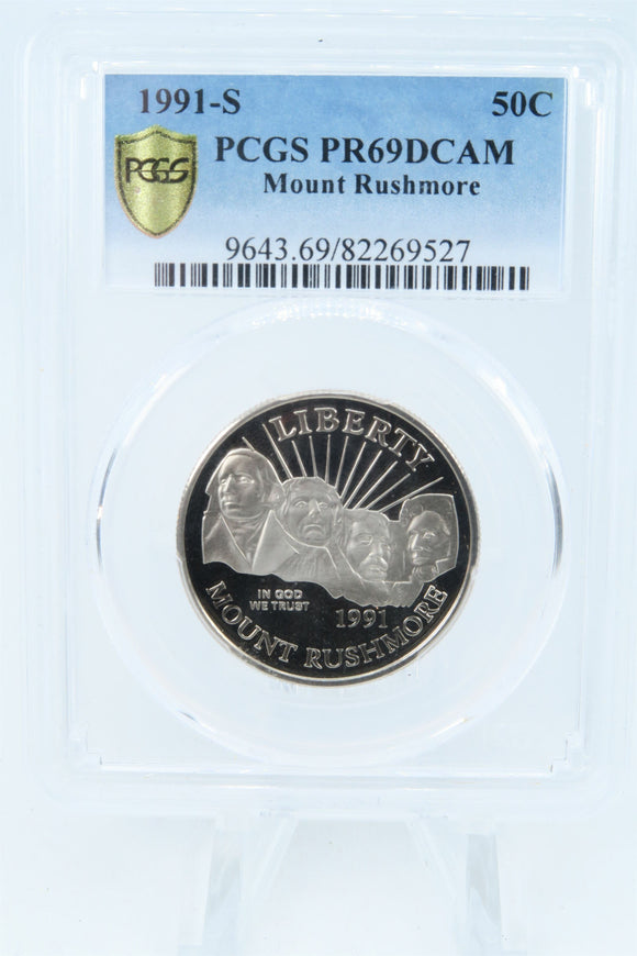 1991-S PCGS PR69DCAM Mount Rushmore Silver Commemorative Proof 50C