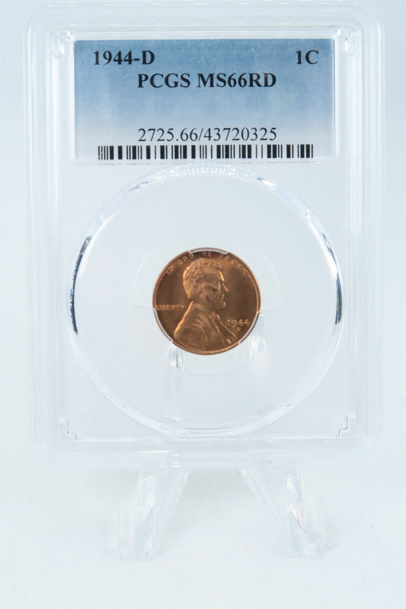 1944-D PCGS MS66RD Lincoln Wheat Cent Business Strike 1C