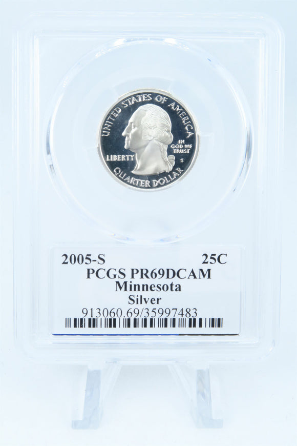 2005-S PCGS PR69DCAM Silver Minnesota State Quarter Proof 25C