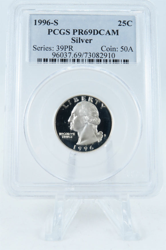 1996-S PCGS PR69DCAM Silver Washington Quarter Proof 25C