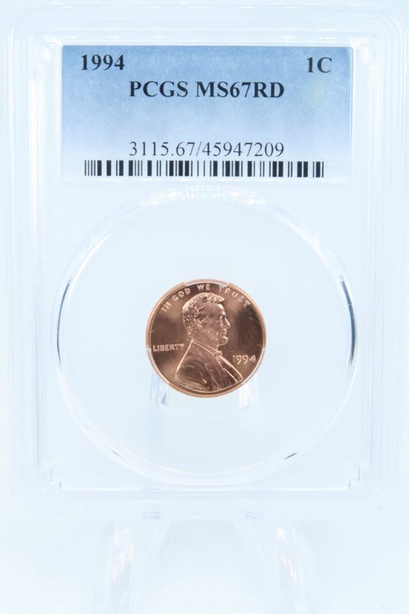 1994-P PCGS MS67RD Lincoln Memorial Cent Business Strike 1C