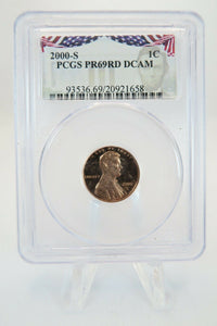 2000-S PCGS PR69RD DCAM Lincoln Cent Proof 1C