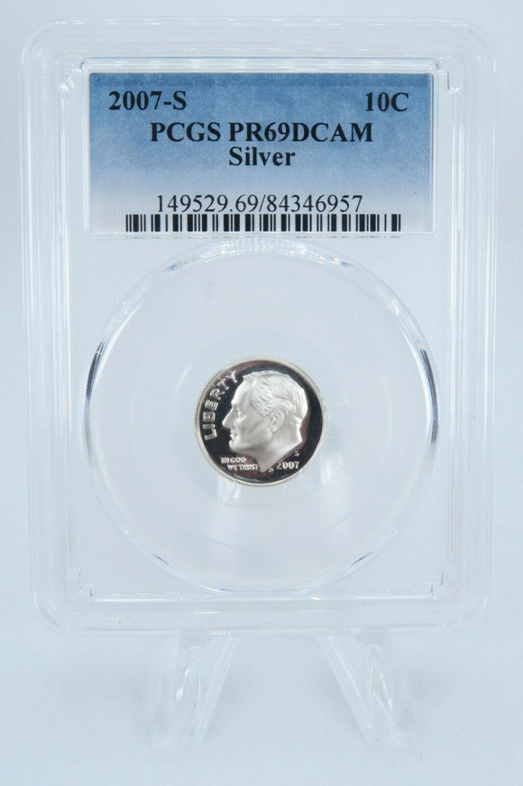 2007-S PCGS PR69DCAM Silver Roosevelt Dime Proof 10C