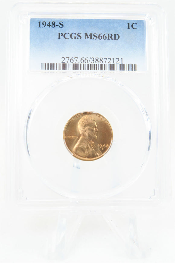 1948-S PCGS MS66RD Lincoln Wheat Cent Business Strike 1C