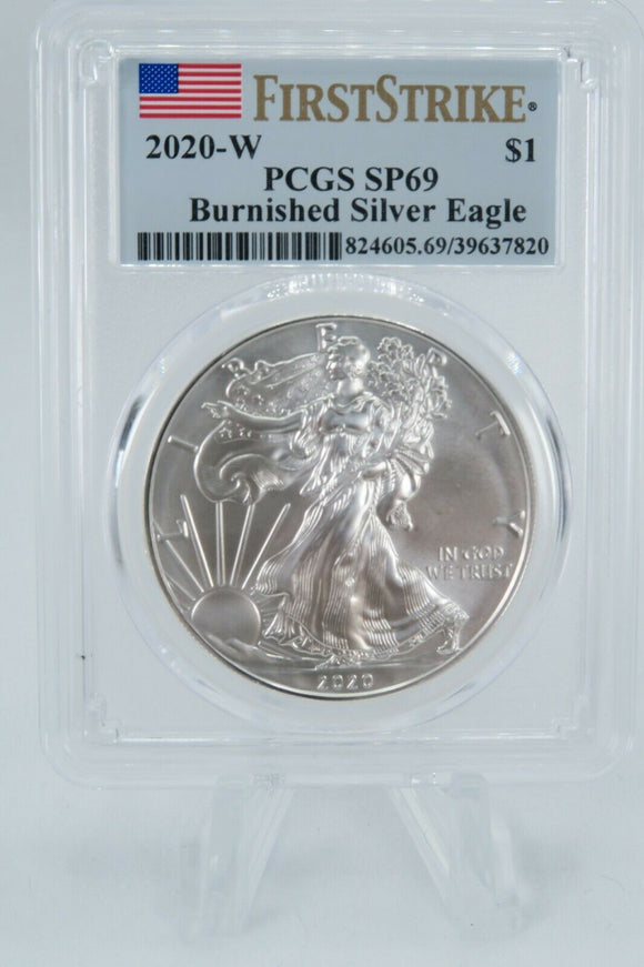 2020-W PCGS SP69 Burnished American Silver Eagle Proof $1