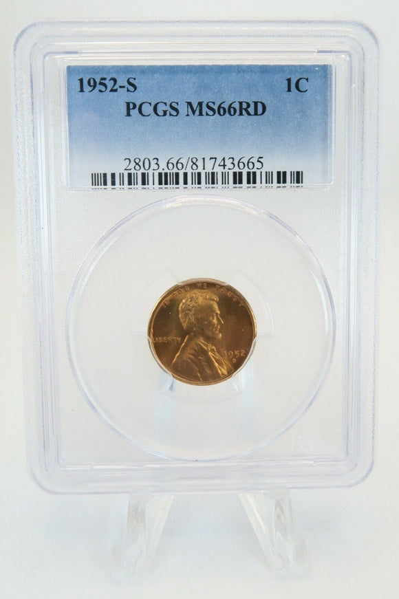 1952-S PCGS MS66RD Lincoln Wheat Cent Business Strike 1C