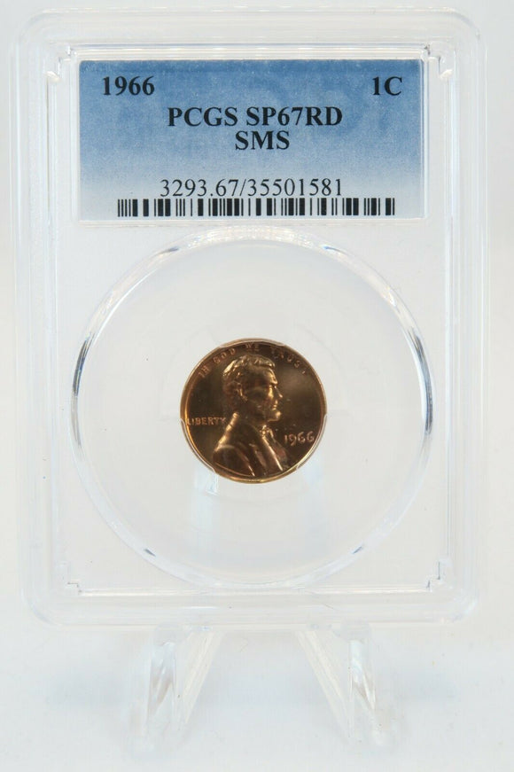 1966-P PCGS SP67RD SMS Lincoln Cent Proof 1C