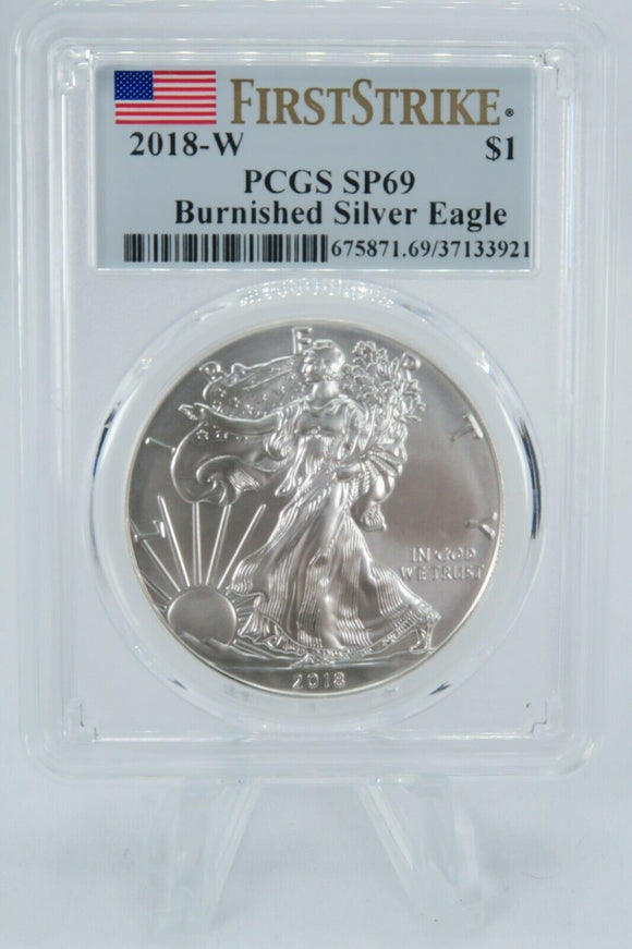 2018-W PCGS SP69 Burnished American Silver Eagle $1