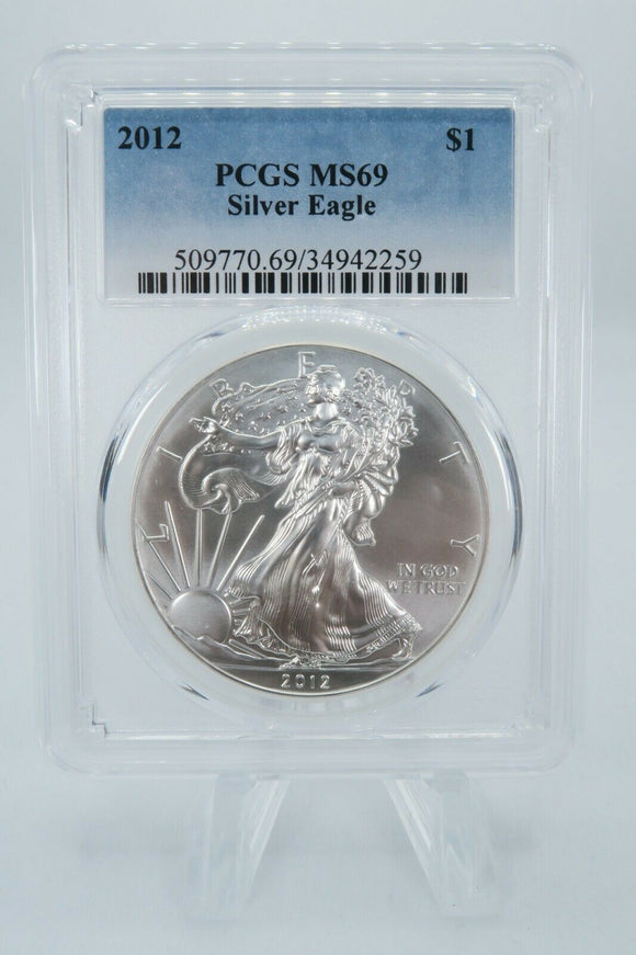 2012 PCGS MS69 American Silver Eagle Bullion Dollar Business Strike 1 oz $1