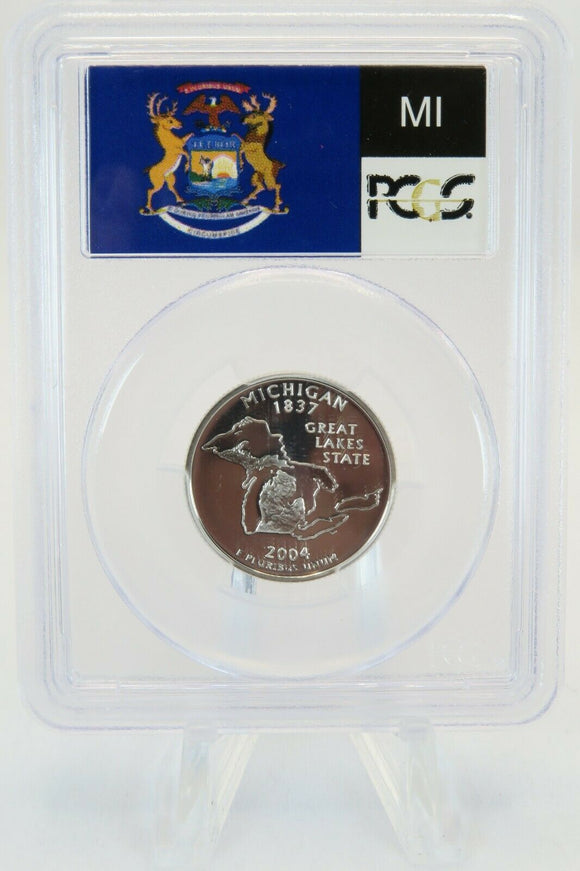 2004-S PCGS PR69DCAM Silver Michigan State Quarter Proof 25C