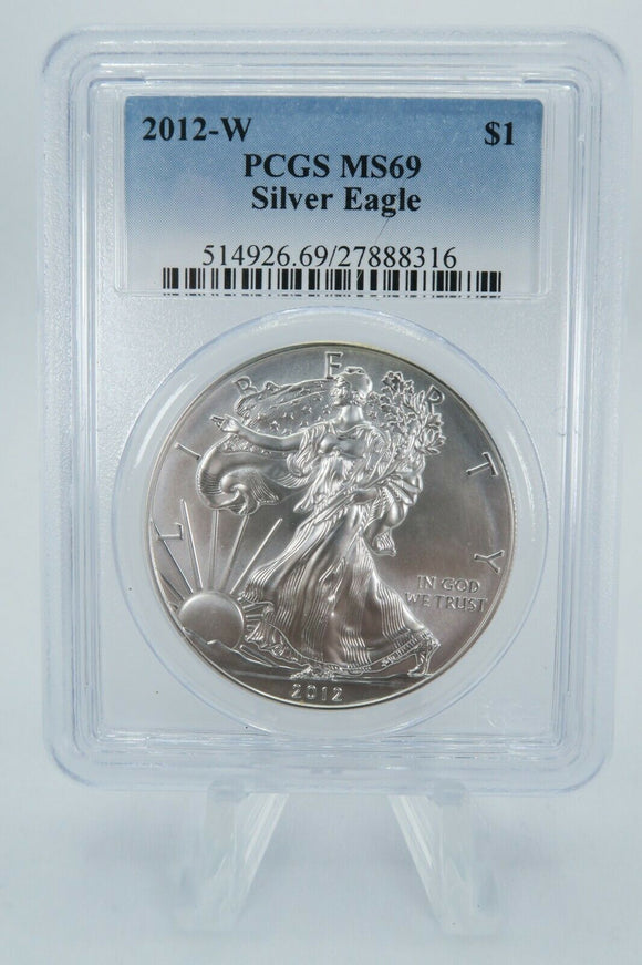 2012-W PCGS MS69 American Silver Eagle Bullion Dollar Business Strike 1 oz $1