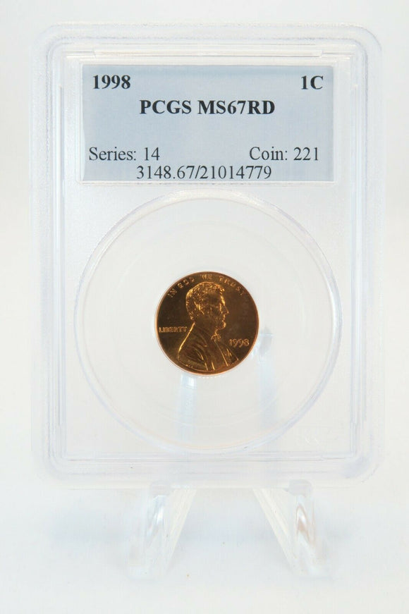 1998-P PCGS MS67RD Lincoln Memorial Cent Business Strike 1C