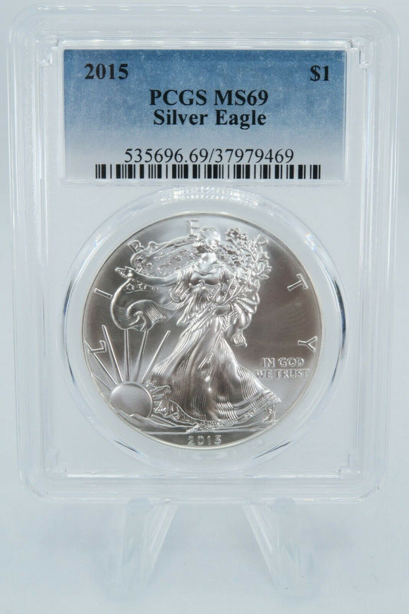 2015 PCGS MS69 American Silver Eagle Bullion Dollar Business Strike 1 oz $1