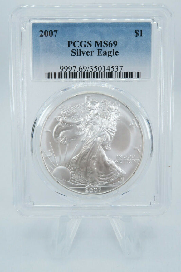 2007 PCGS MS69 American Silver Eagle Bullion Dollar Business Strike 1 oz $1