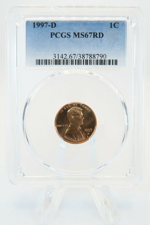 1997-D PCGS MS67RD Lincoln Memorial Cent Business Strike 1C
