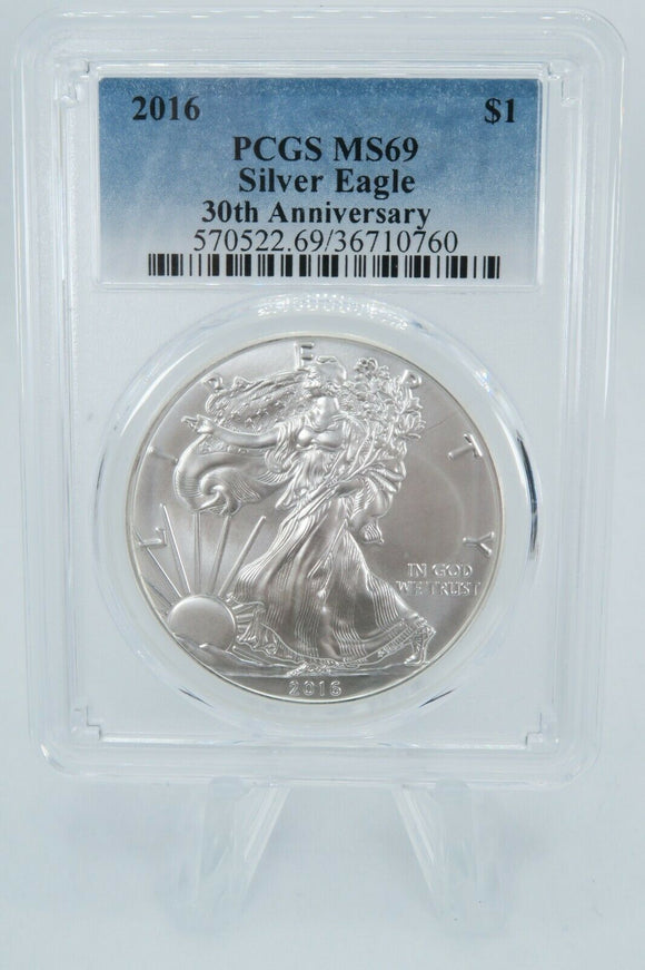 2016 PCGS MS69 American Silver Eagle Bullion Dollar Business Strike 1 oz $1